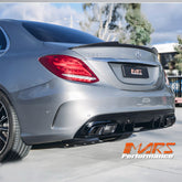 MY19 C63-S Style Rear Bumper bar Diffuser Bodykit for Mercedes-Benz 2014-2021 C-Class W205 Sedan & S205 Wagon AMG Package & C43